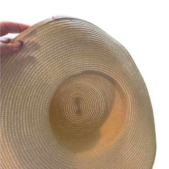 Straw Beach Cover Hat Wicker Beige Multicolored Embroidered Ribbon Summer Spring - Picture 7 of 10